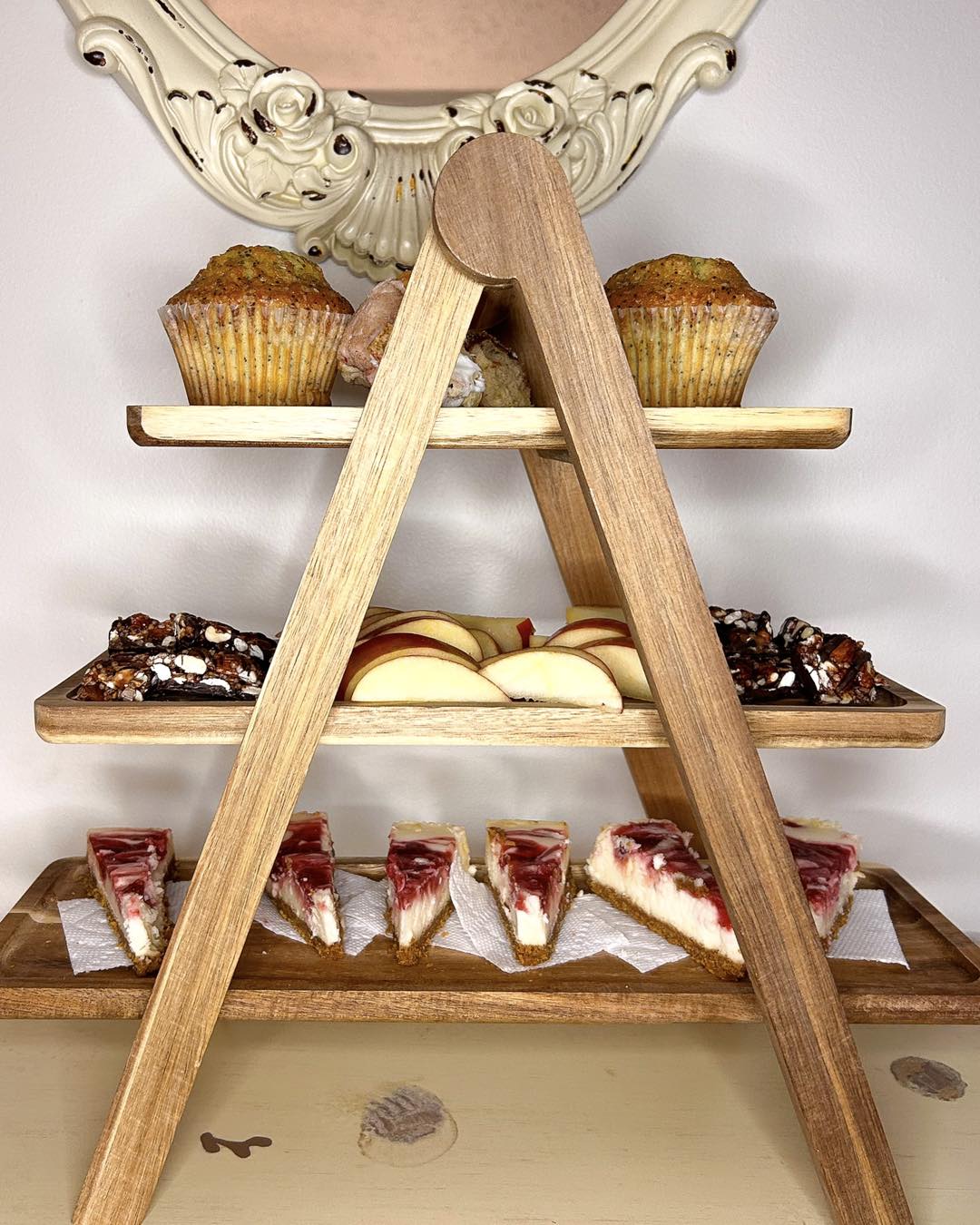 Acacia Wood 3 Tier Serving Tray