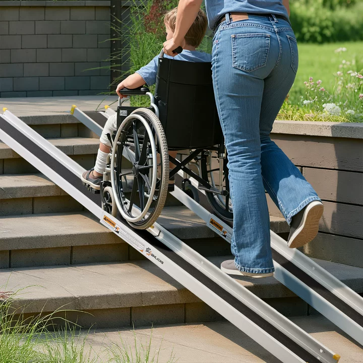 WHLICKS Telescopic Wheelchair Ramp 