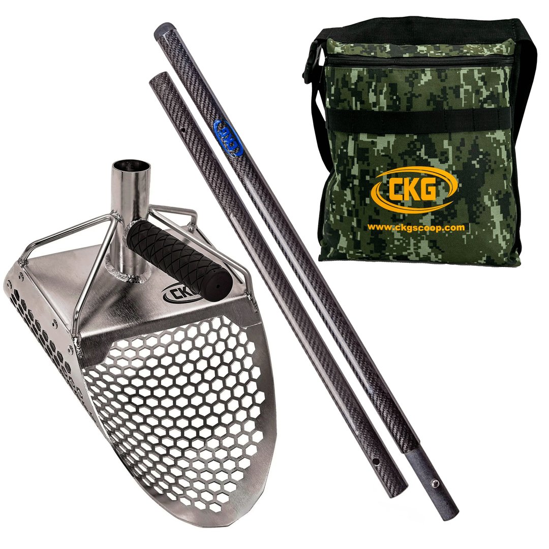 CKG 11x7 Sand Scoop with Carbon Handle - proper metal detecting scoop technique