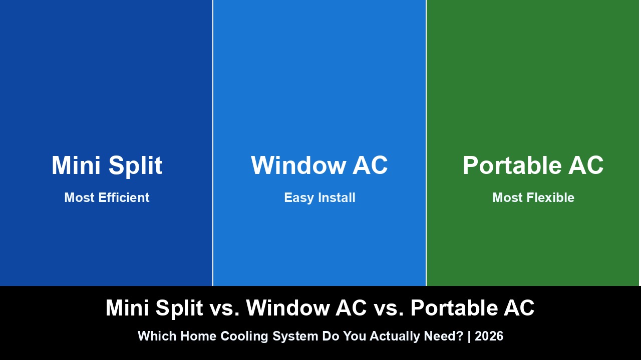 Mini Split vs Window AC vs Portable AC 2026 - Which Is Right?